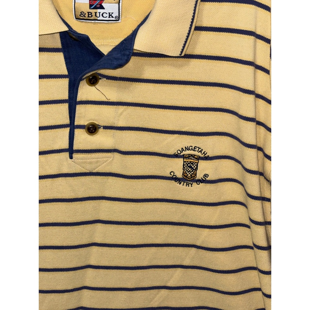Lot of 2 Nike Golf Dri-FIT & Cutter Buck Polo Shirts Mens XL Yellow Striped - Picture 8 of 10